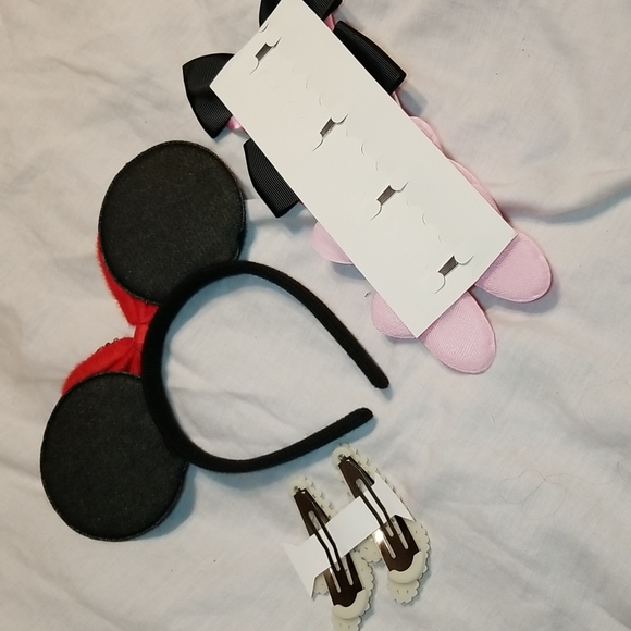 MOUSE EAR BLING LOT OF 7 HIGH QUALITY MOUSE EAR THEMED HAIR CLIPS BOWS SEQUINS - Picture 7 of 12